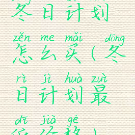 冬日计划怎么买(冬日计划最低价格)