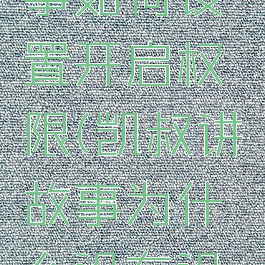 凯叔讲故事如何设置开启权限(凯叔讲故事为什么没有设置)