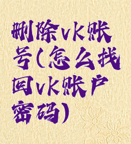 删除vk账号(怎么找回vk账户密码)