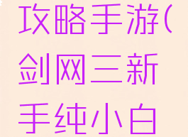 剑网三新手纯小白攻略手游(剑网三新手纯小白攻略手游下载)