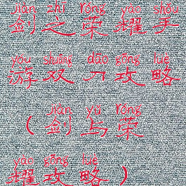 剑之荣耀手游双刀攻略(剑与荣耀攻略)