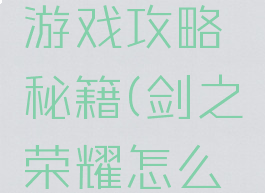 剑之荣耀游戏攻略秘籍(剑之荣耀怎么烹饪)