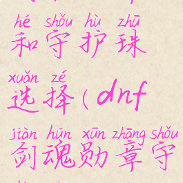 剑魂勋章和守护珠选择(dnf剑魂勋章守护珠搭配)