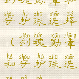 剑魂勋章和守护珠选择(剑魂勋章和守护珠选择哪个)