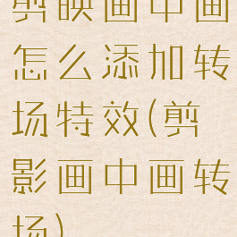 剪映画中画怎么添加转场特效(剪影画中画转场)