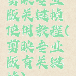 剪映专业版关键帧使用教程(剪映专业版有关键帧)