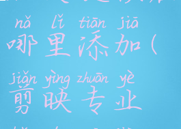 剪映专业版关键帧在哪里添加(剪映专业版的关键帧在哪)