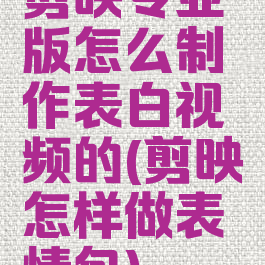 剪映专业版怎么制作表白视频的(剪映怎样做表情包)