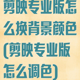 剪映专业版怎么换背景颜色(剪映专业版怎么调色)