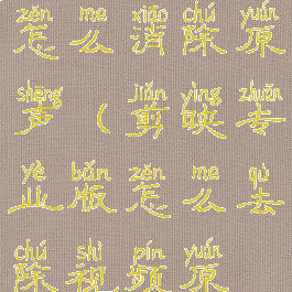 剪映专业版怎么消除原声(剪映专业版怎么去除视频原声)