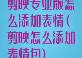 剪映专业版怎么添加表情(剪映怎么添加表情包)