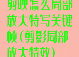 剪映怎么局部放大特写关键帧(剪影局部放大特效)