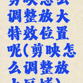 剪映怎么调整放大特效位置呢(剪映怎么调整放大区域)