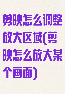 剪映怎么调整放大区域(剪映怎么放大某个画面)