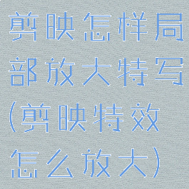 剪映怎样局部放大特写(剪映特效怎么放大)