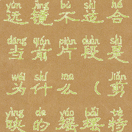 剪映摇摆运镜不适合当前片段是为什么(剪映的摇摆特效在哪里)