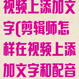剪辑师怎样在视频上添加文字(剪辑师怎样在视频上添加文字和配音)