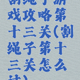 割绳子游戏攻略第十三关(割绳子第十三关怎么过)