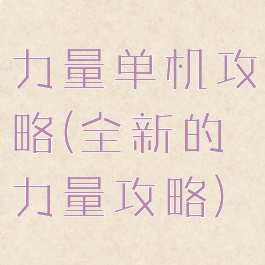 力量单机攻略(全新的力量攻略)