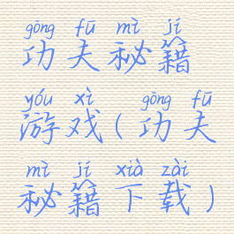 功夫秘籍游戏(功夫秘籍下载)