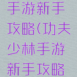 功夫少林手游新手攻略(功夫少林手游新手攻略大全)