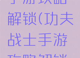 功夫战士手游攻略解锁(功夫战士手游攻略解锁大全)