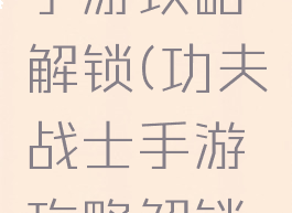 功夫战士手游攻略解锁(功夫战士手游攻略解锁版)