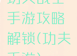 功夫战士手游攻略解锁(功夫手游)