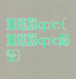 加速器epic(加速器epic路径)