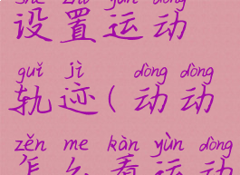 动动怎么设置运动轨迹(动动怎么看运动轨迹)
