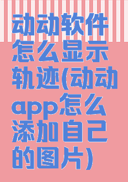 动动软件怎么显示轨迹(动动app怎么添加自己的图片)