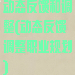 动态反馈和调整(动态反馈调整职业规划)