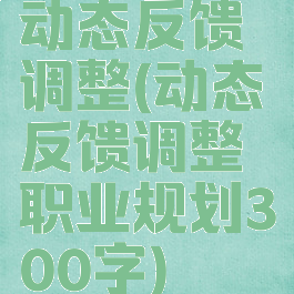 动态反馈调整(动态反馈调整职业规划300字)