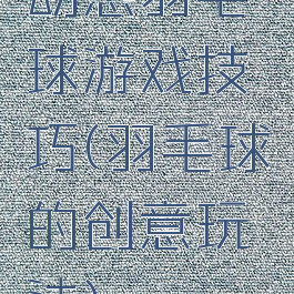 动感羽毛球游戏技巧(羽毛球的创意玩法)