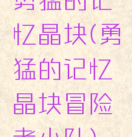 勇猛的记忆晶块(勇猛的记忆晶块冒险者小队)