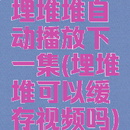 埋堆堆自动播放下一集(埋堆堆可以缓存视频吗)
