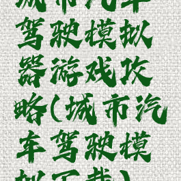 城市汽车驾驶模拟器游戏攻略(城市汽车驾驶模拟下载)