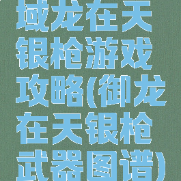 域龙在天银枪游戏攻略(御龙在天银枪武器图谱)