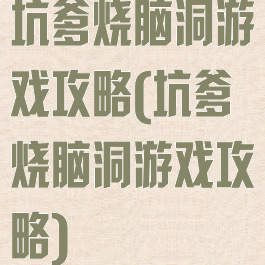 坑爹烧脑洞游戏攻略(坑爹烧脑洞游戏攻略)