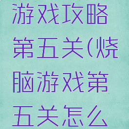 坑爹烧脑游戏攻略第五关(烧脑游戏第五关怎么过)