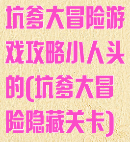坑爹大冒险游戏攻略小人头的(坑爹大冒险隐藏关卡)