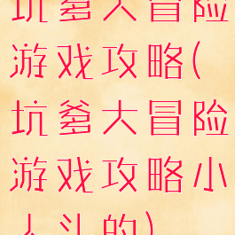 坑爹大冒险游戏攻略(坑爹大冒险游戏攻略小人头的)