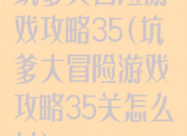 坑爹大冒险游戏攻略35(坑爹大冒险游戏攻略35关怎么过)