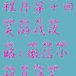 坑爹微信小程序第十四关游戏攻略(微信小程序通关游戏)