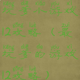 坑爹小游戏12攻略(最坑爹的游戏12攻略)