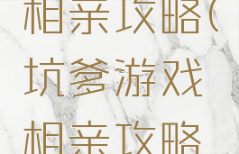 坑爹游戏相亲攻略(坑爹游戏相亲攻略大全)