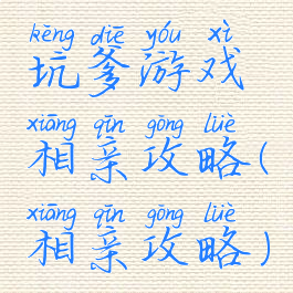 坑爹游戏相亲攻略(相亲攻略)