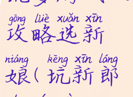 坑爹游戏三攻略选新娘(坑新郎的游戏)