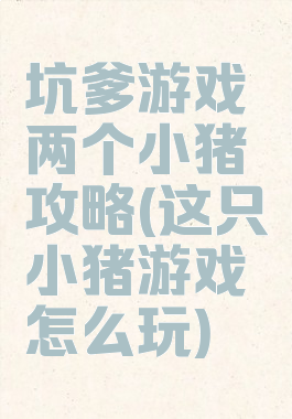 坑爹游戏两个小猪攻略(这只小猪游戏怎么玩)
