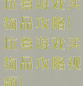 坑爹游戏买物品攻略(坑爹游戏买物品攻略视频)